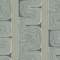Retro Waves in warm green ταπετσαρία