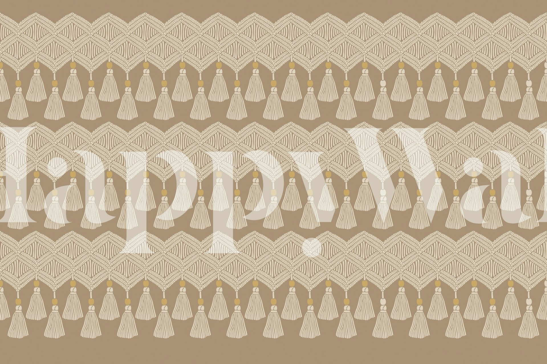 Boho macrame earthy wallpaper in a room