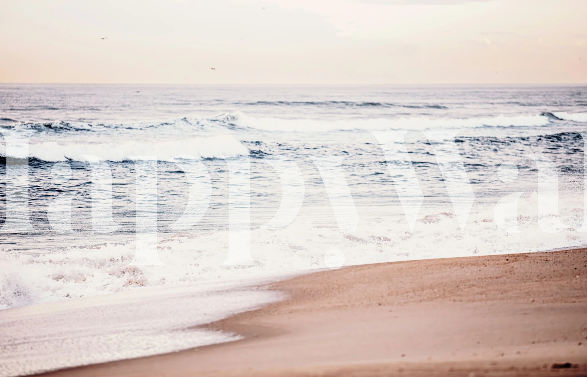 Portugal beach ocean waves soft colors wallpaper