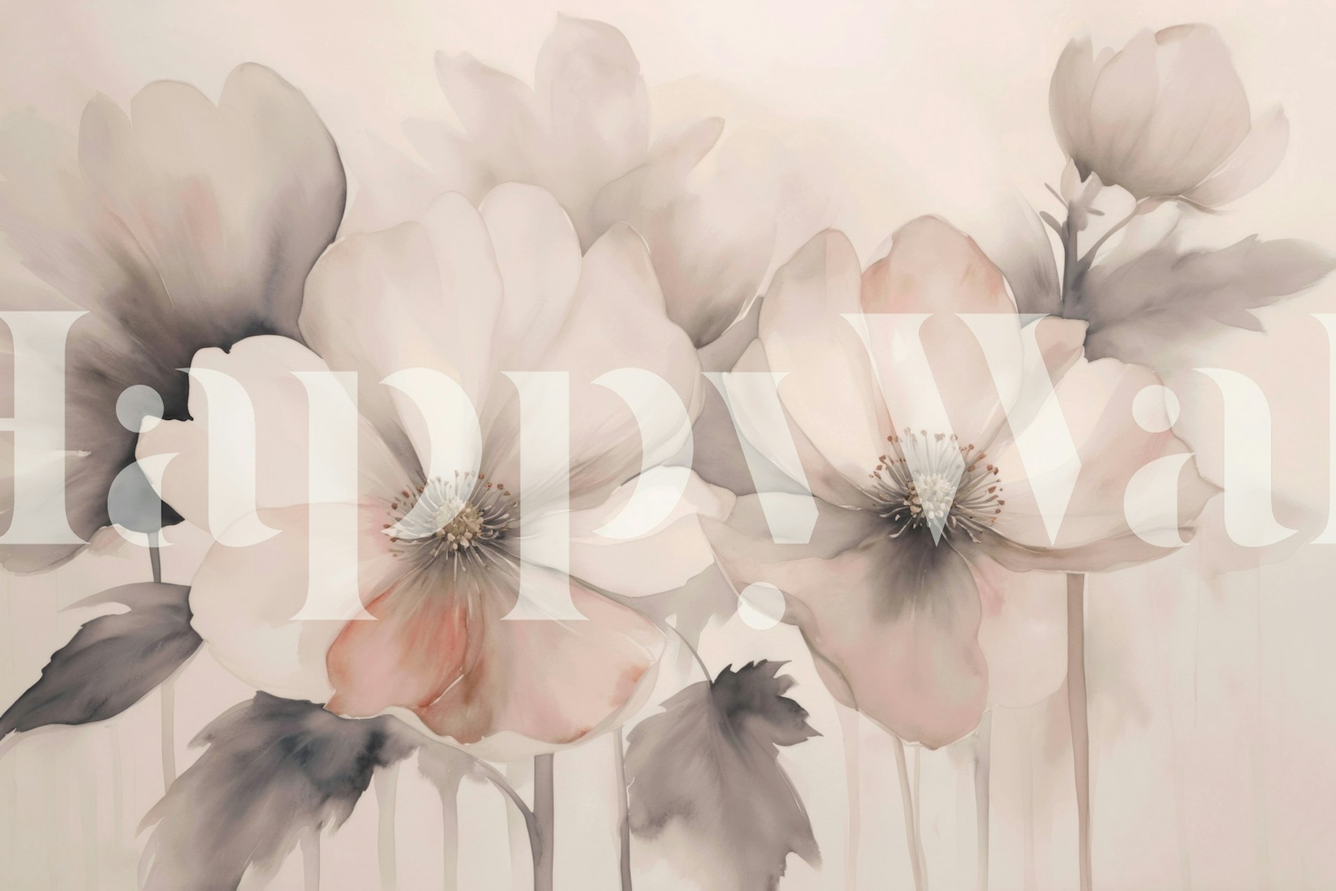 Delicate Dreams Peach Blossom wallpaper in a room