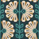 Vintage Bold Daisy Symphony in Teal - L