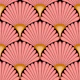 Art Deco Fan - Pink Gold Black