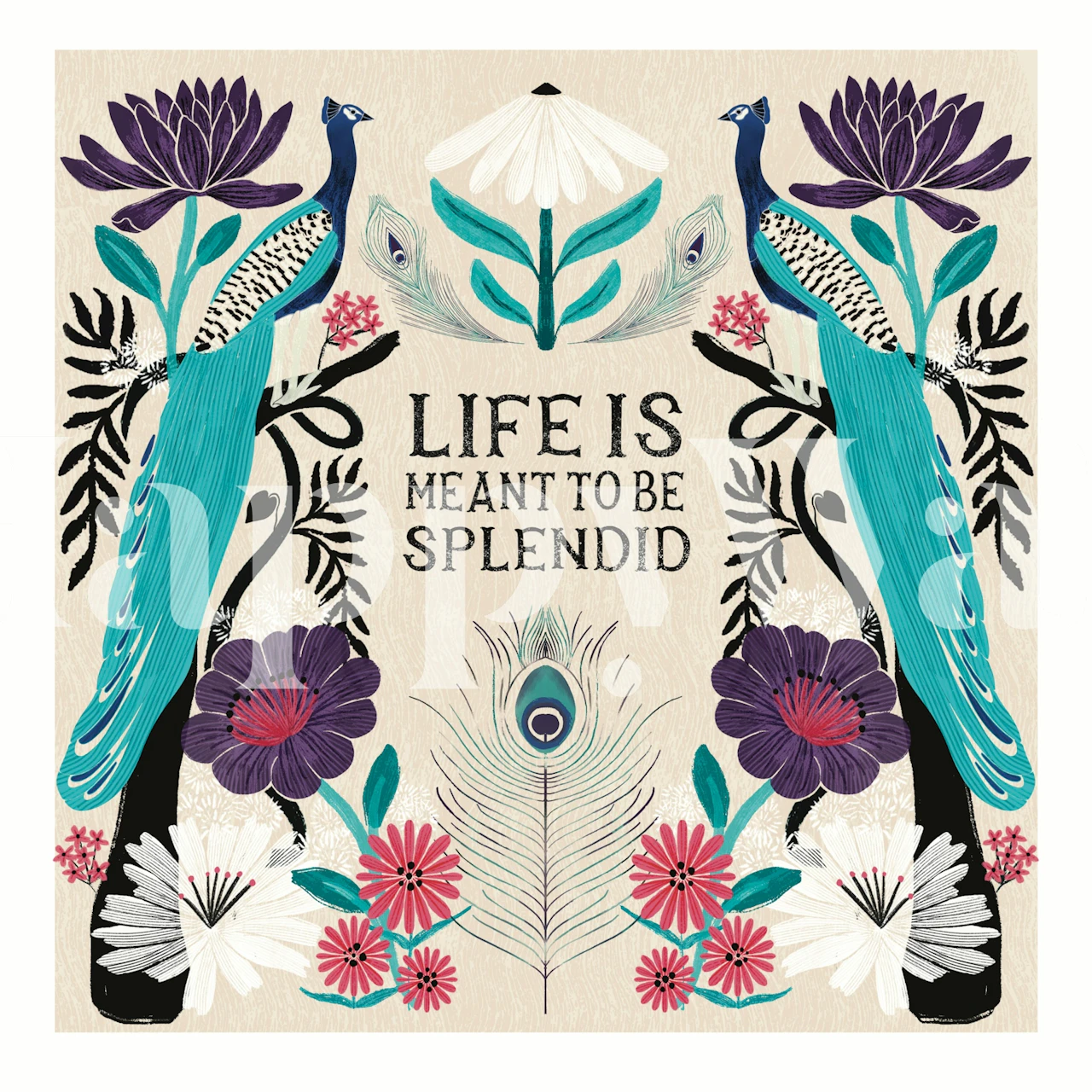 Peacock Garden Delight wallpaper in a room