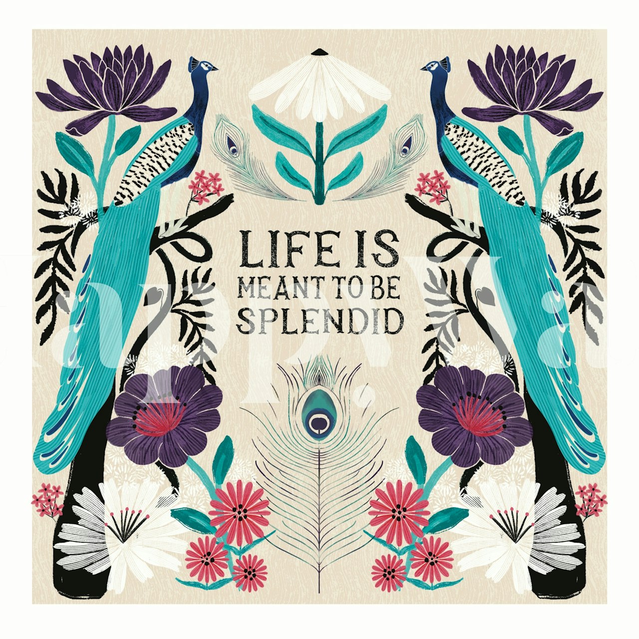 Peacock Garden Delight wallpaper in a room