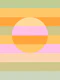 Retro Pastel Rainbow Sun