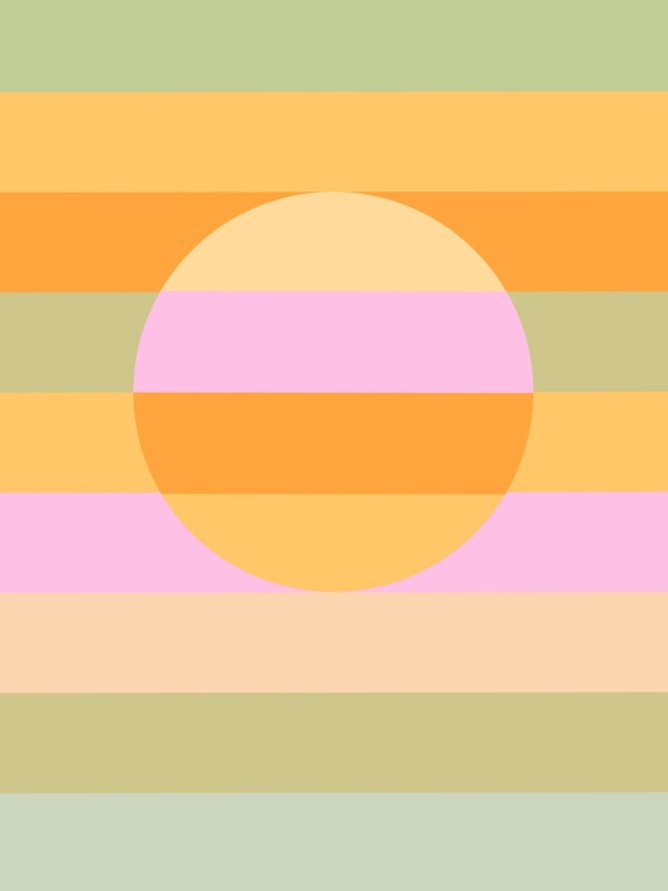 Retro Pastel Rainbow Sun