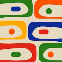 Colorful Mid Century Modern Retro Piquet wallpaper