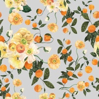 Watercolor Flowers & Oranges papiers peint