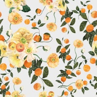 Vibrant Floral Citrus Pattern papiers peint