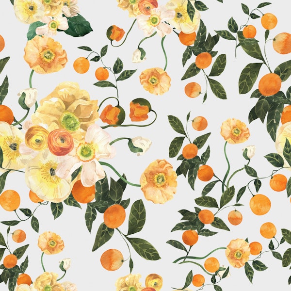 Vibrant Floral Citrus Pattern