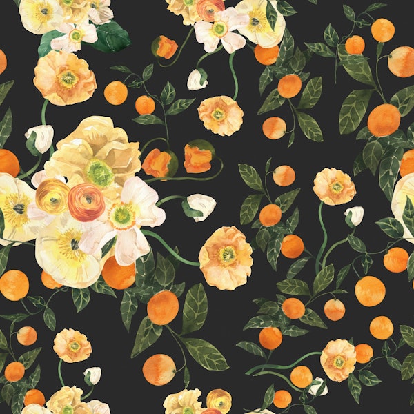 Wildflower & Oranges Pattern