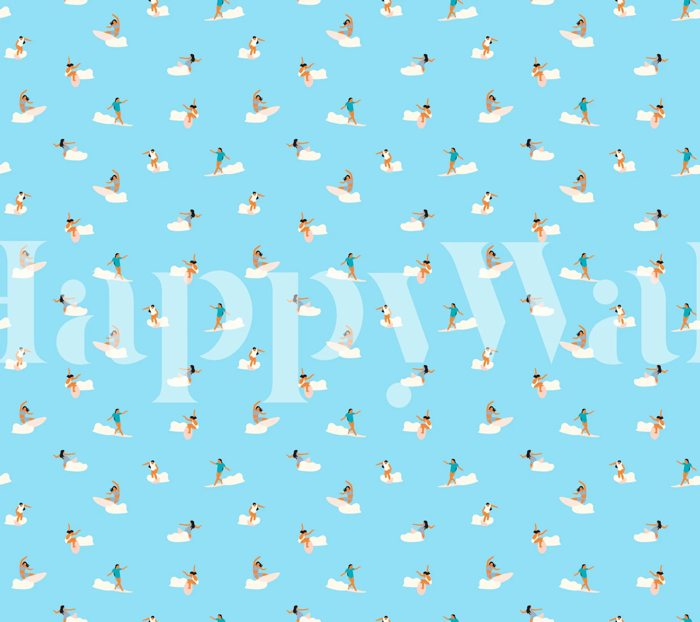 Surf Girls wallpaper in a bright room