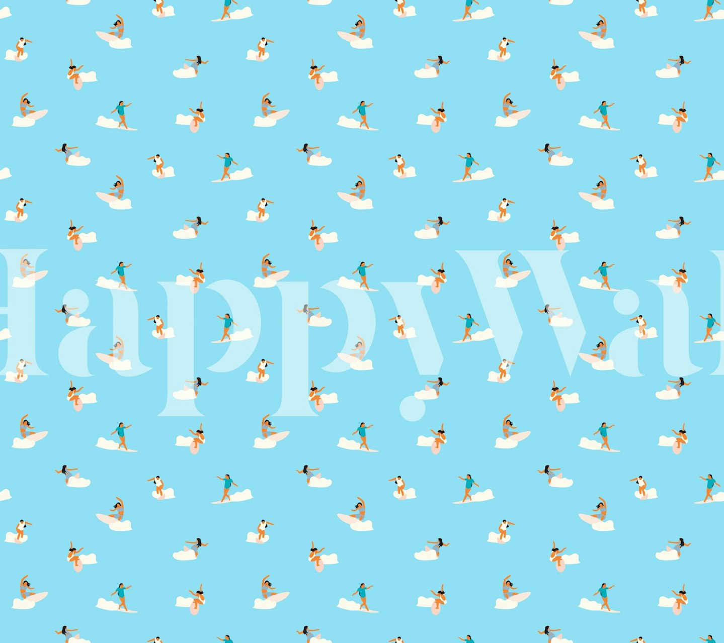 Surf Girls wallpaper in a bright room