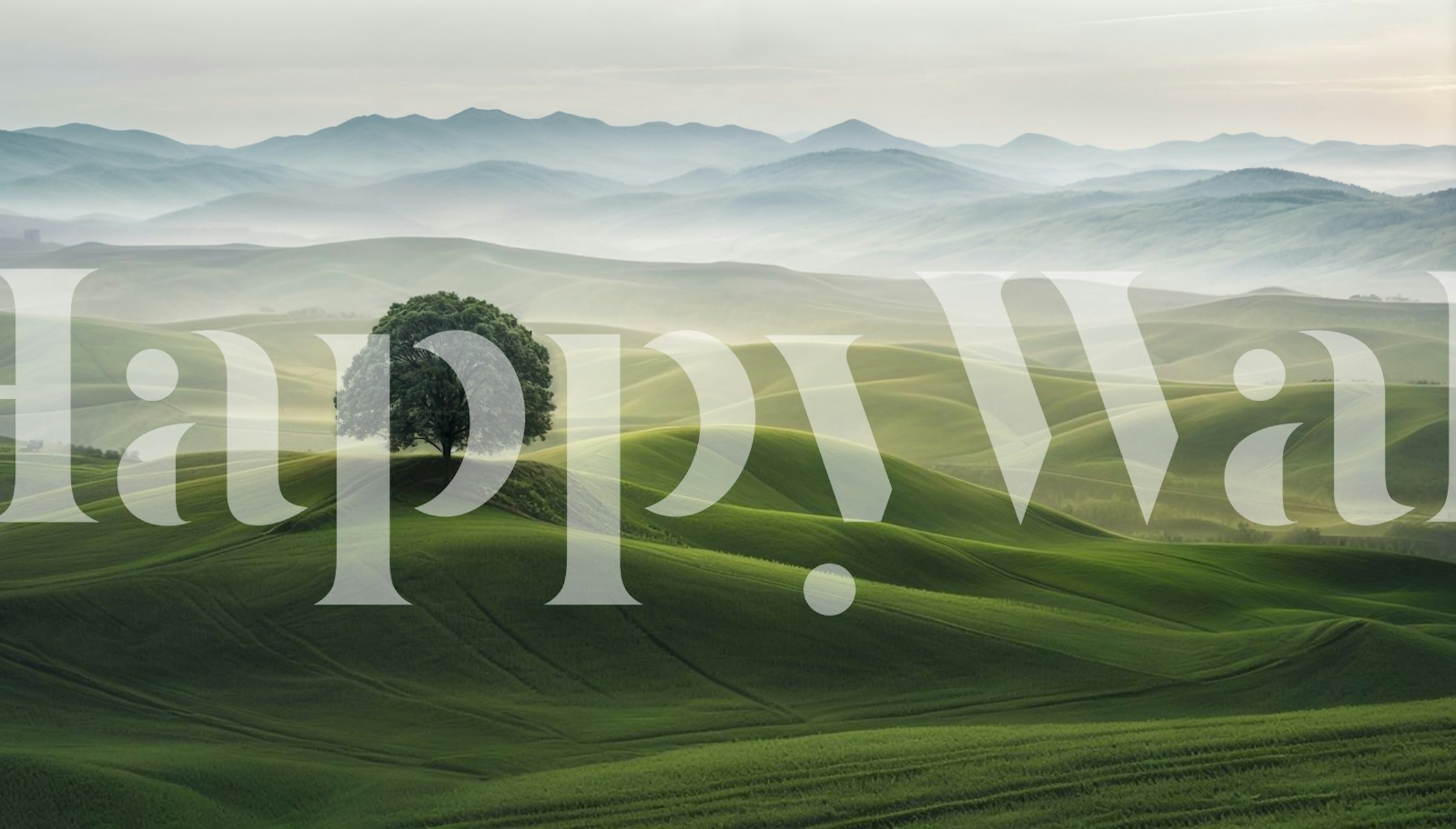 Misty Morning Hills tapeta u sobi