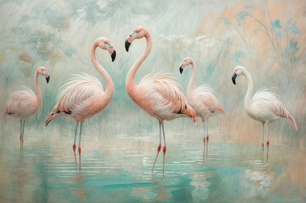 Serene Flamingo Gathering