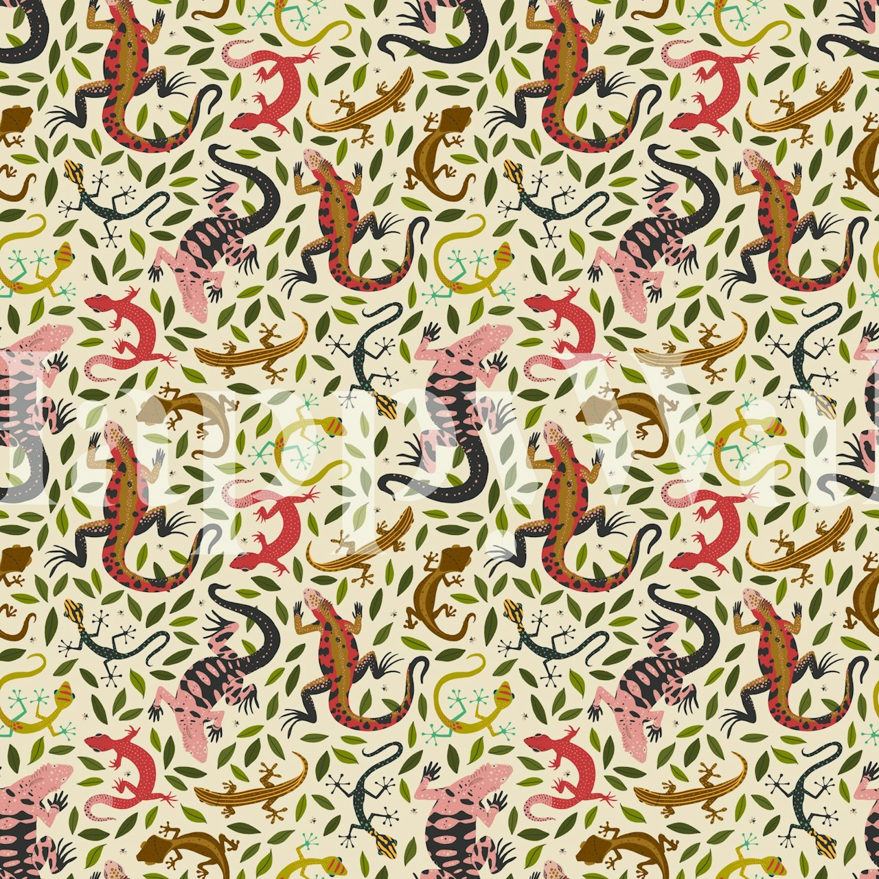 Vibrant Reptile Garden wallpaper in a room