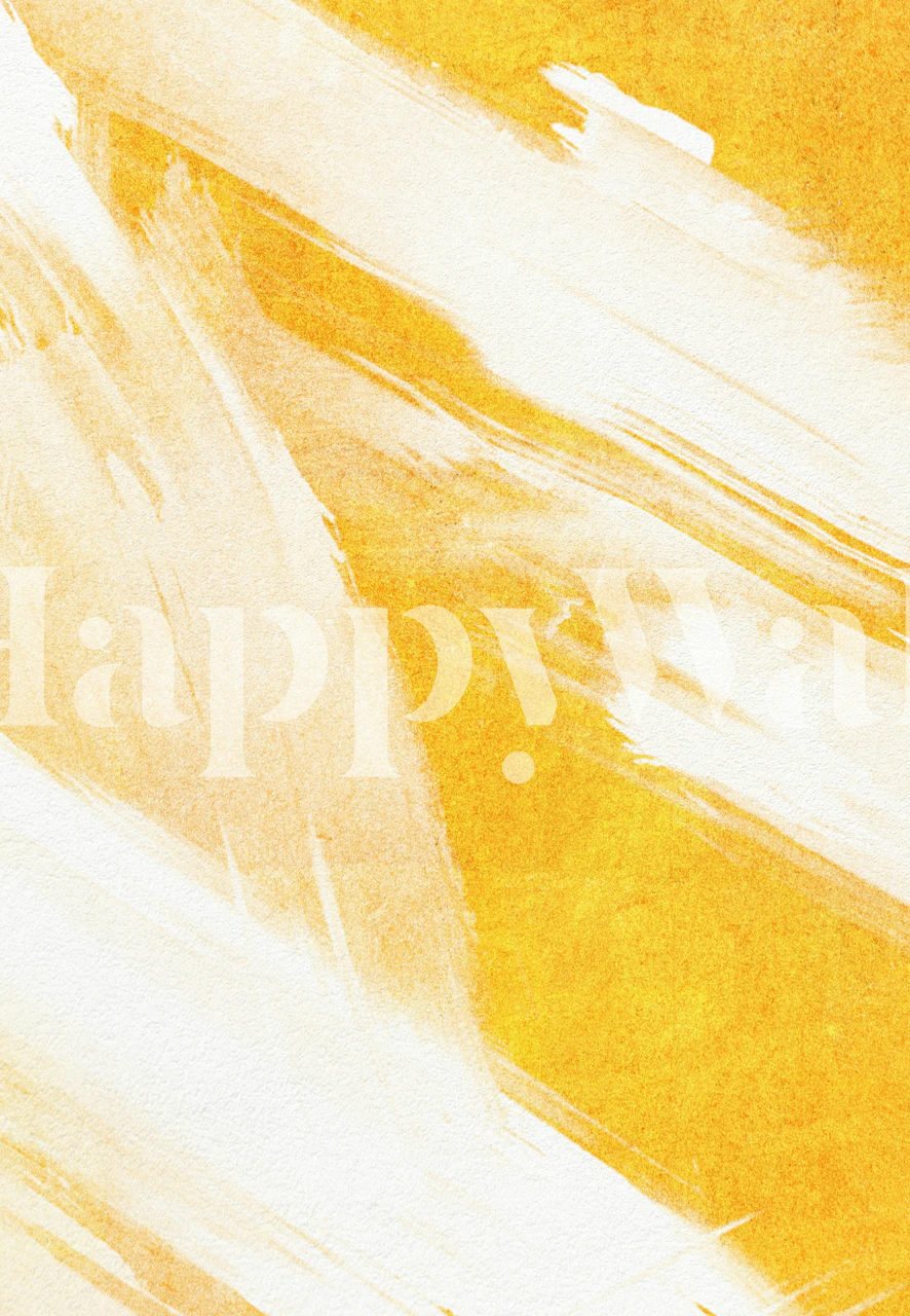 Yellow and white abstract brush stroke wallpaper