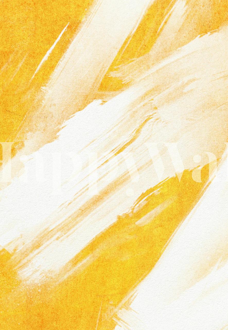 Yellow brushstroke wallpaper in a room