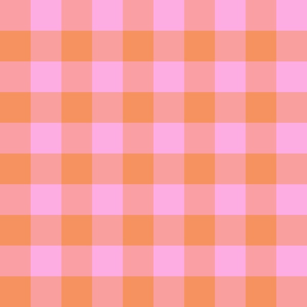 Soft Pink and Orange Plaid Pattern