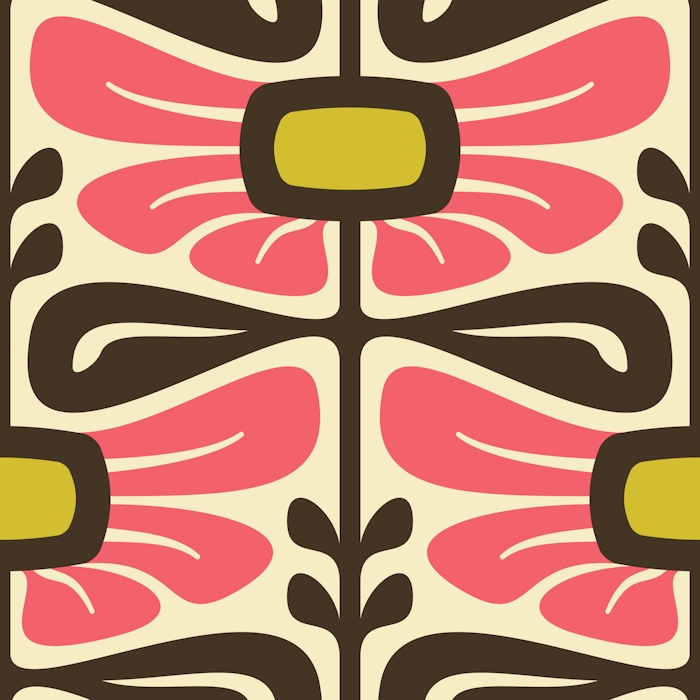 Pink Floral Vintage Wallpaper for Home Decor