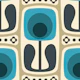 Nostalgic Retro Blooms Blue Gray - L