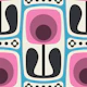 Nostalgic Retro Blooms Pink Blue - S