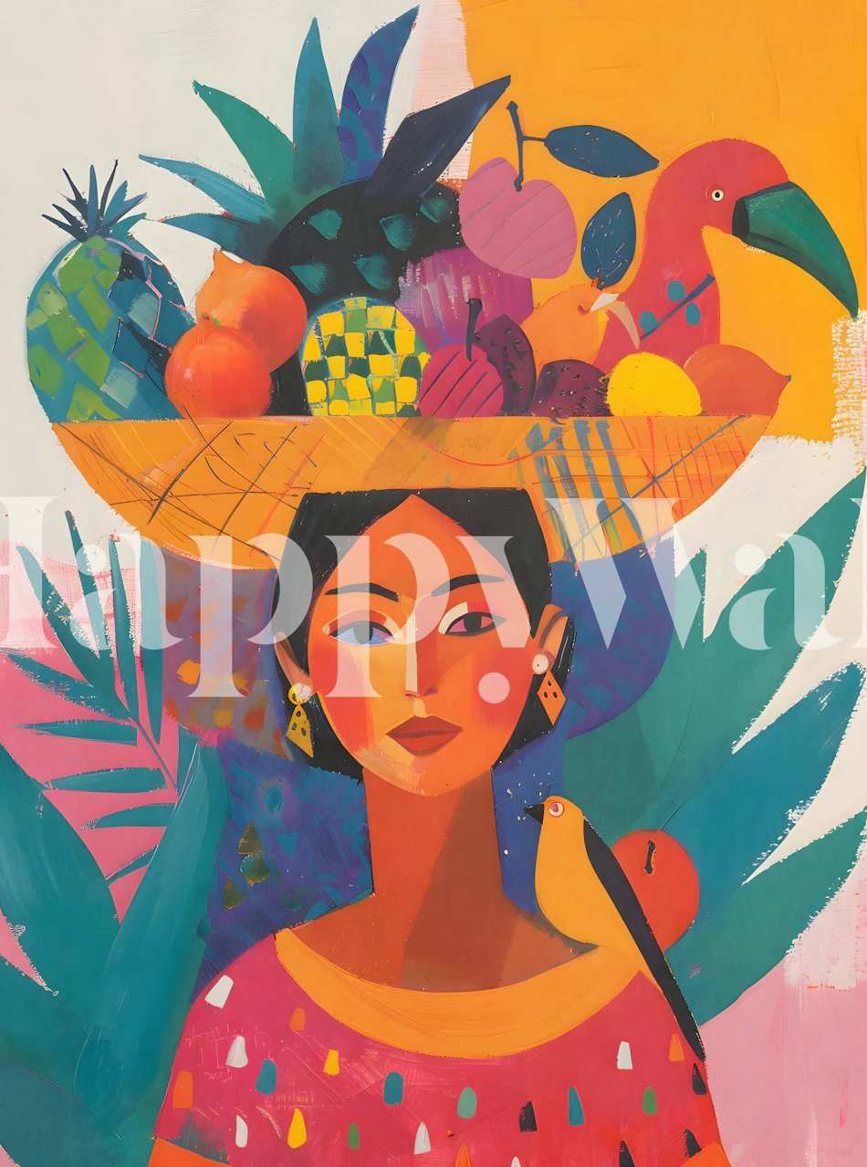 Tropical Woman 2 wallpaper in a room