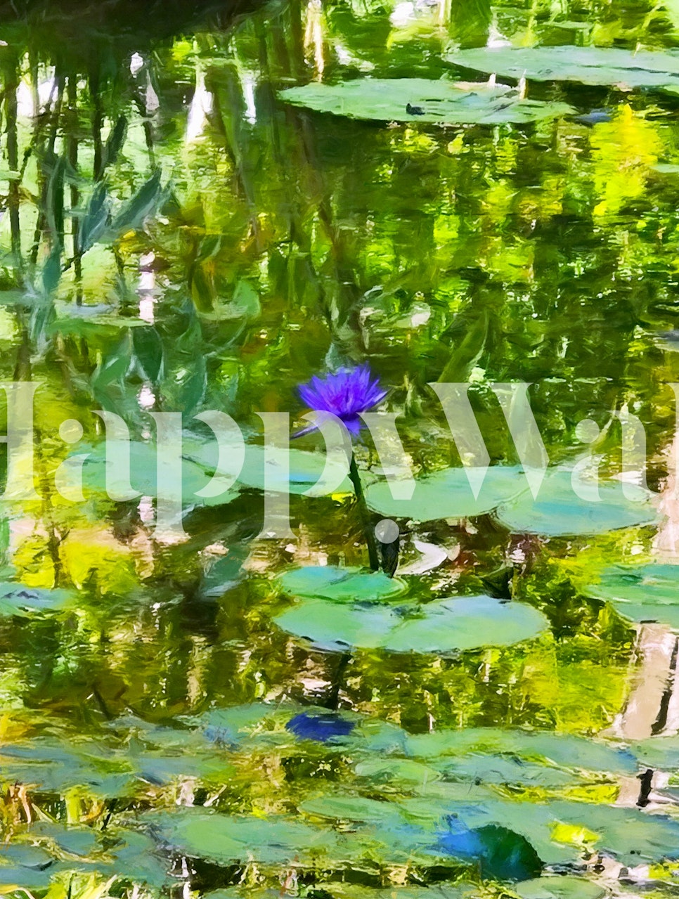 Floating Lotus Dream -tapetti huoneessa