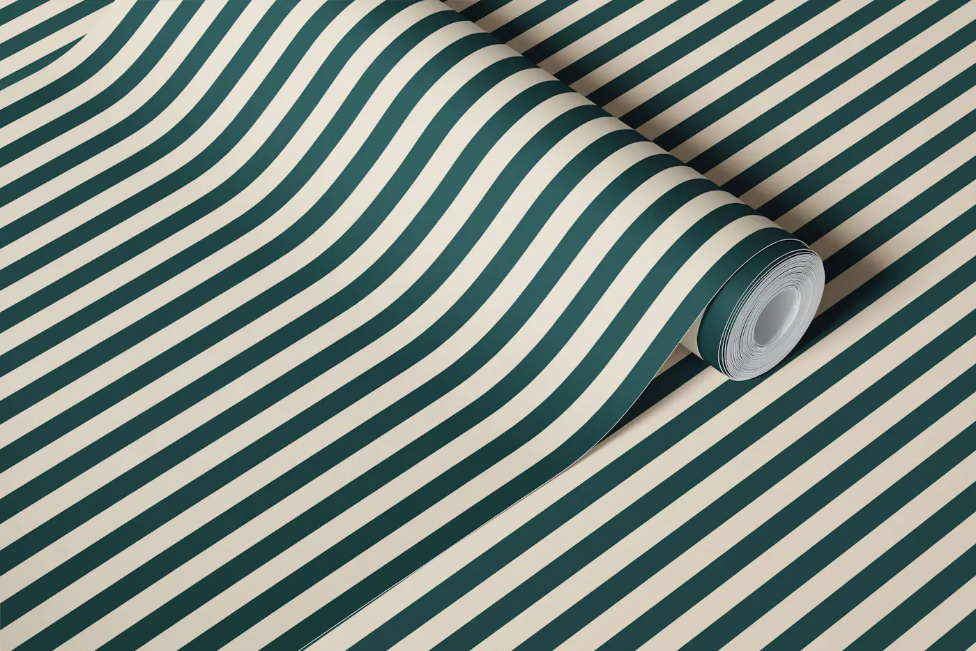 Cool Stripes Green wallpaper roll