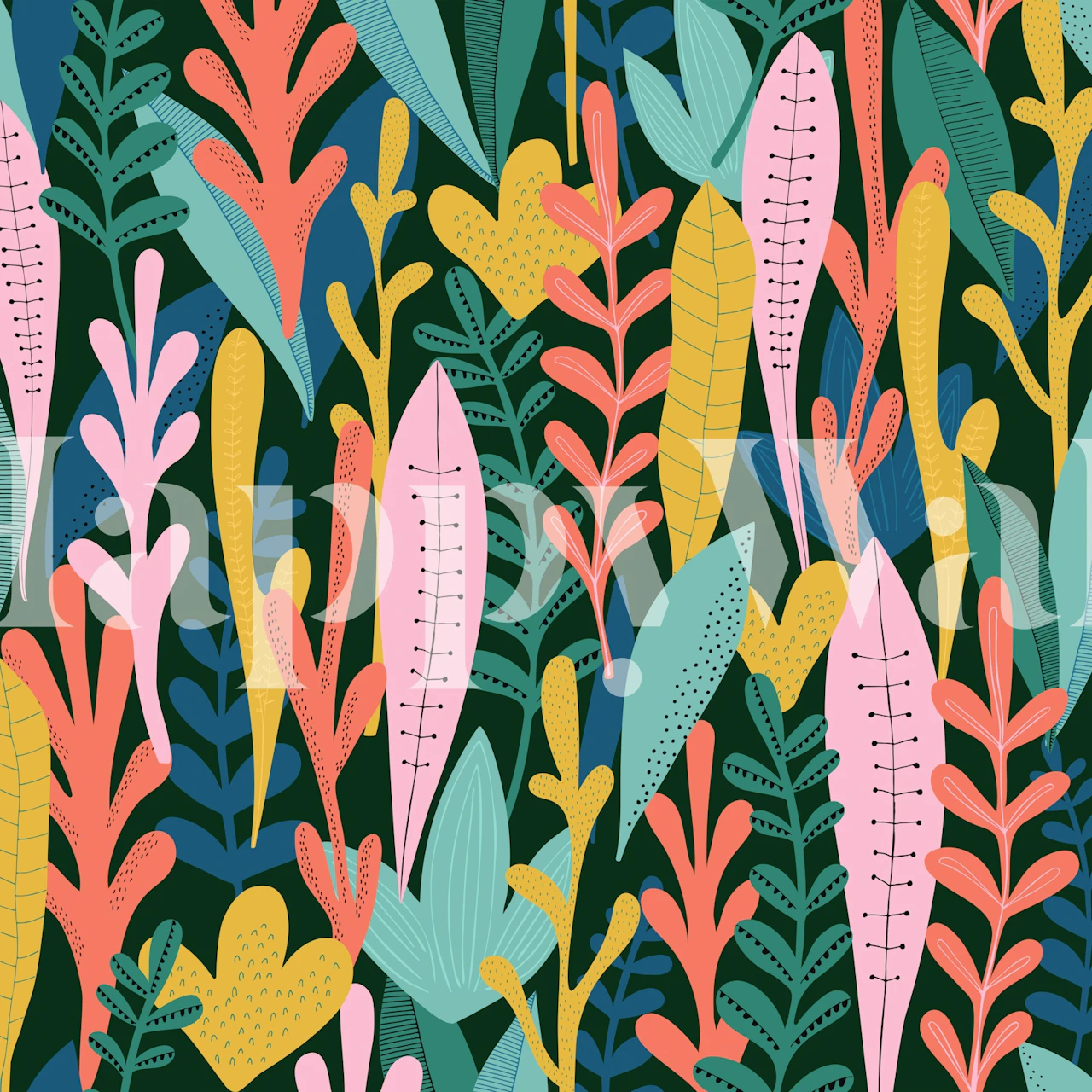 Papel de parede Enchanted Jungle em um quarto