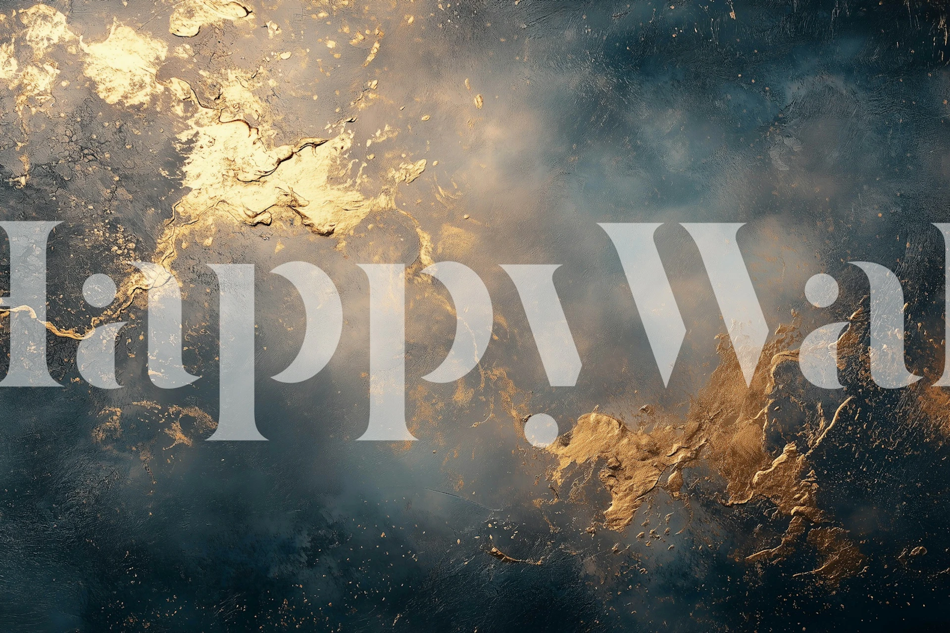 Papel de parede Mystic Gold Clouds em um quarto