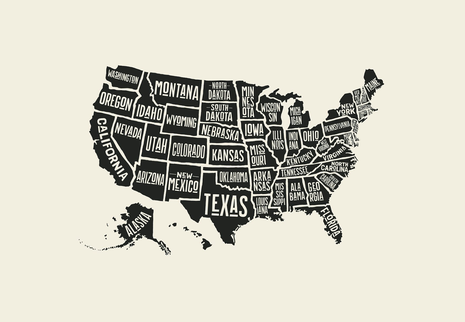 USA Map 2 Wallpaper - Patriotic Removable Wallpaper | Happywall