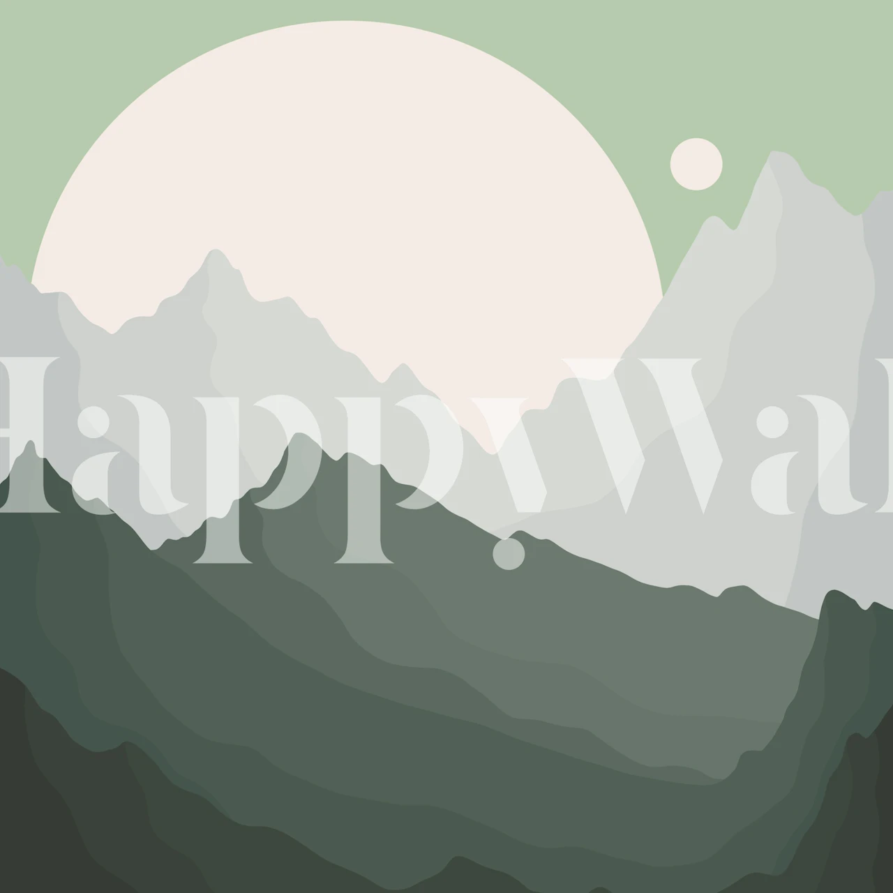 Greenland-tapetti huoneen asetelmassa