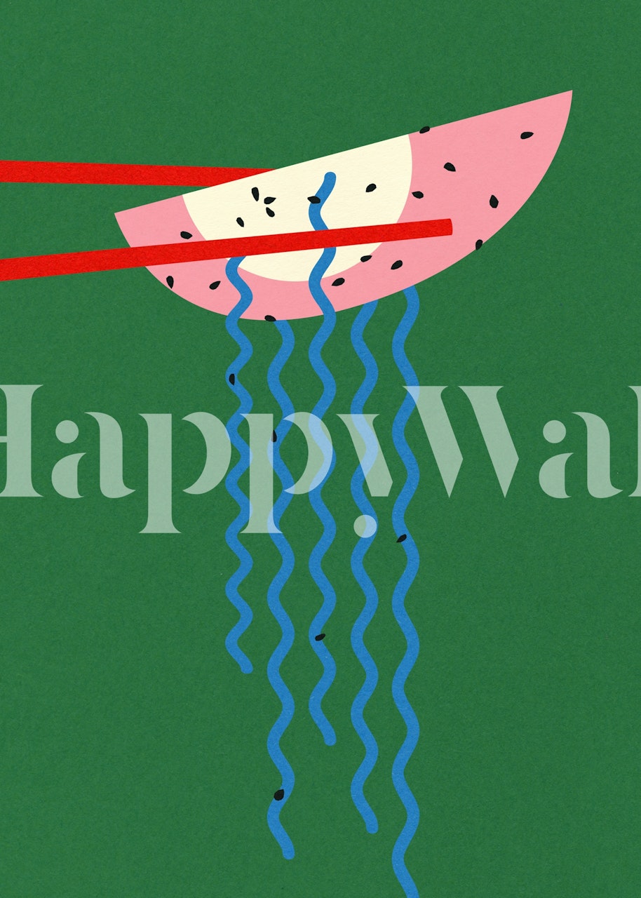 Hollywood Ramen wallpaper design in room