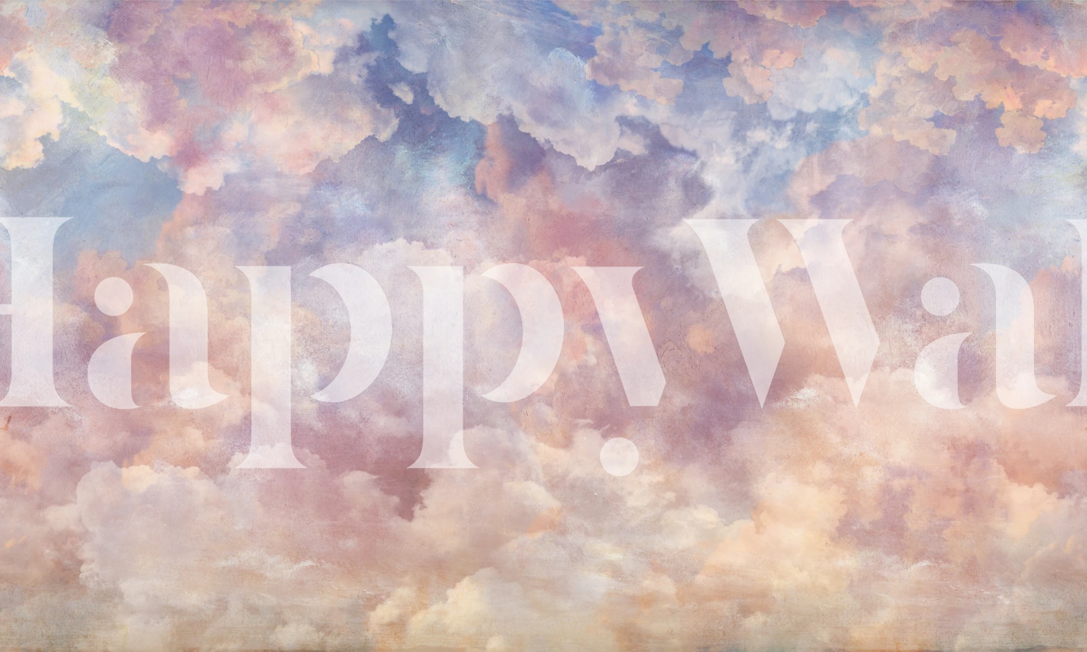 Pastel clouds in lilac, pink, and blue tones wall mural