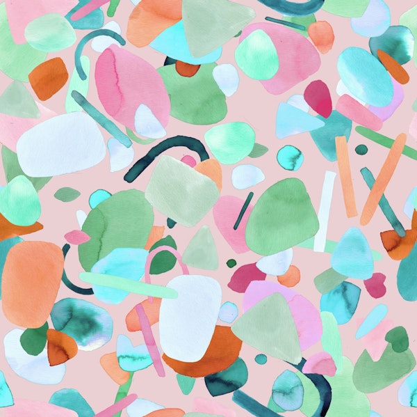 Modern Abstract geometry Pink Green