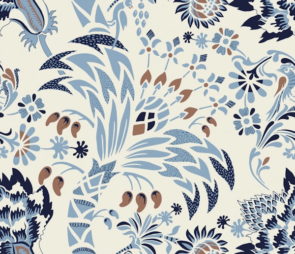 Garden Reverie Mocha Mousse blue