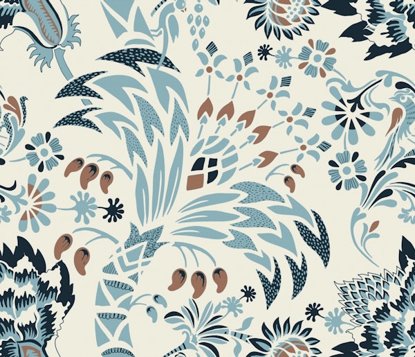 Garden Reverie Mocha Mousse Turquoise