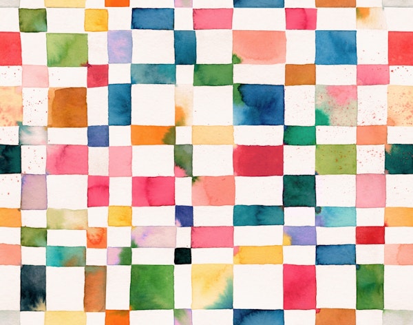 Bright Geometric Checker Multicolor