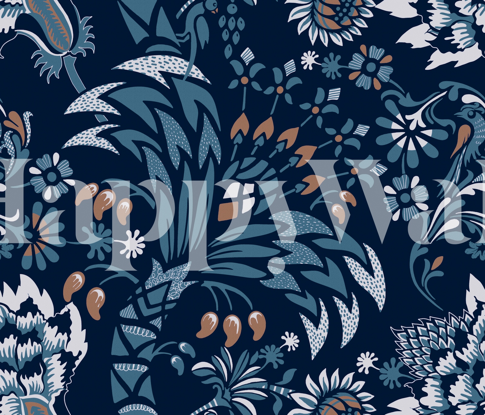 Mocha Mousse Floral Wallpaper