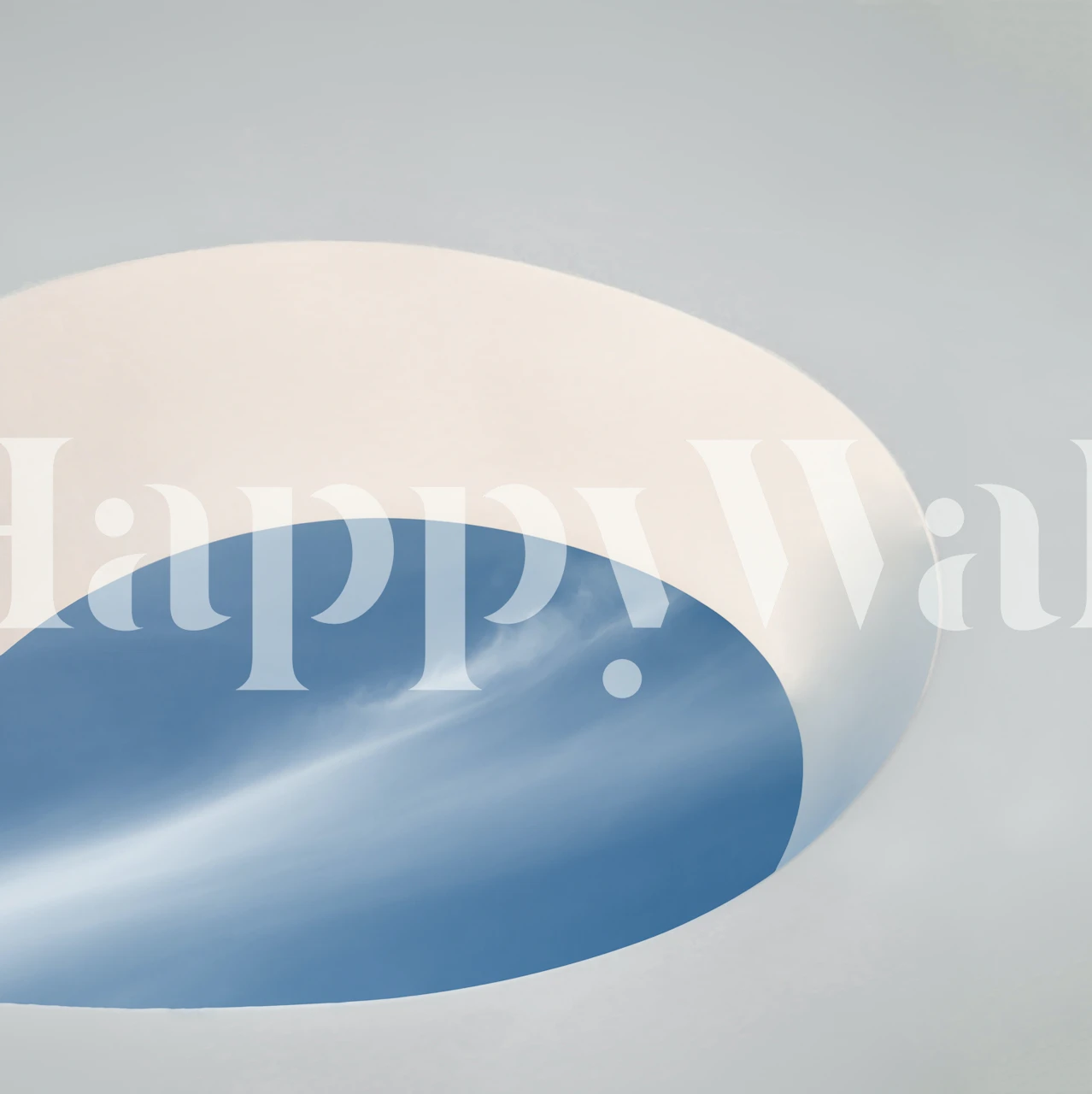 Abstrakcyjna fototapeta z widokiem na niebo w owalnym kształcie