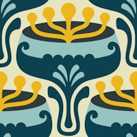 Elegant Retro Flourish in Blue - S wallpaper