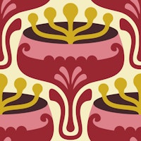 Elegant Retro Flourish in Red - L wallpaper