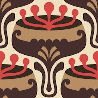 Elegant Retro Flourish in Brown - S wallpaper
