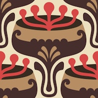 Elegant Retro Flourish in Brown - L wallpaper