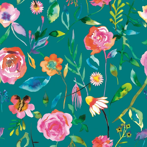 Colorful Spring Garden Floral Green