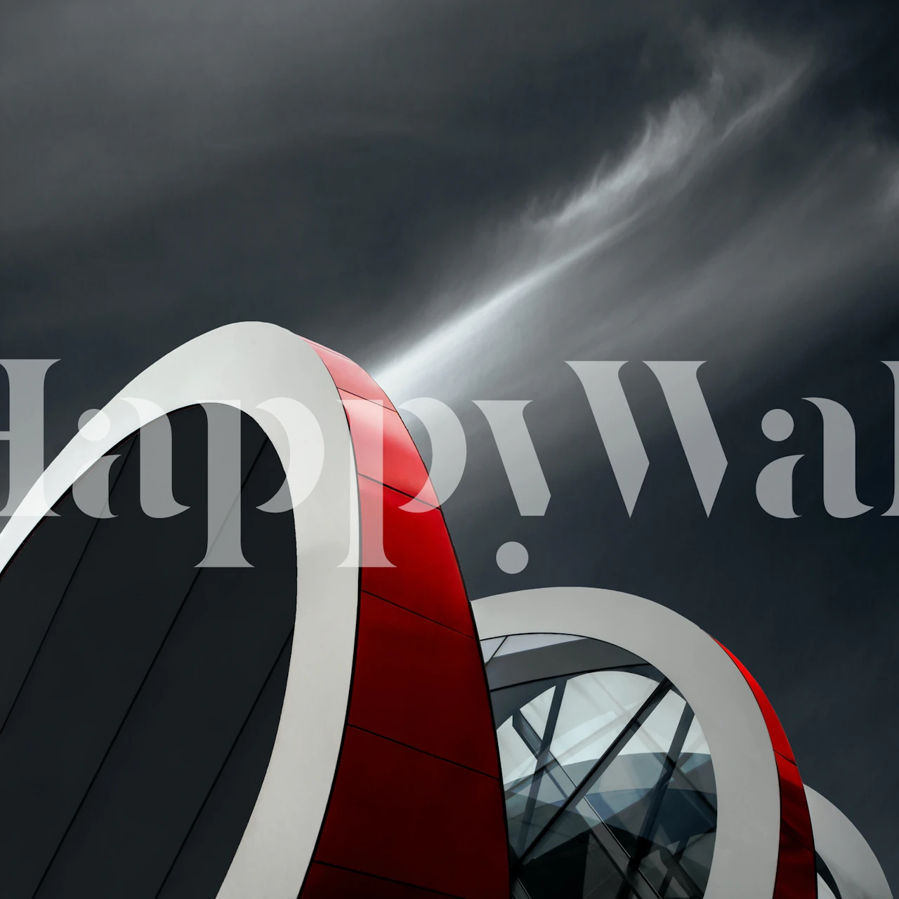 Geometric shapes in red and black on dark wallpaper