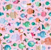 Cheerful Pufferfish Pink behang