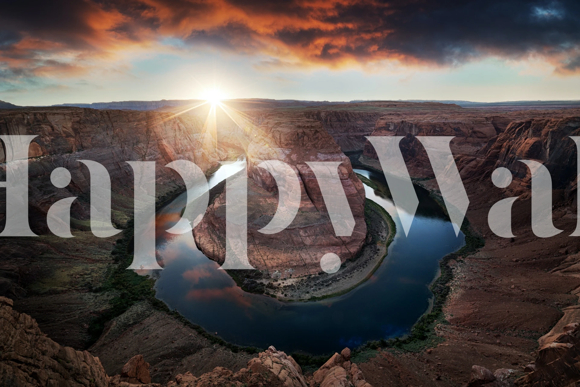 Horseshoe Bend wallpaper in a modern room