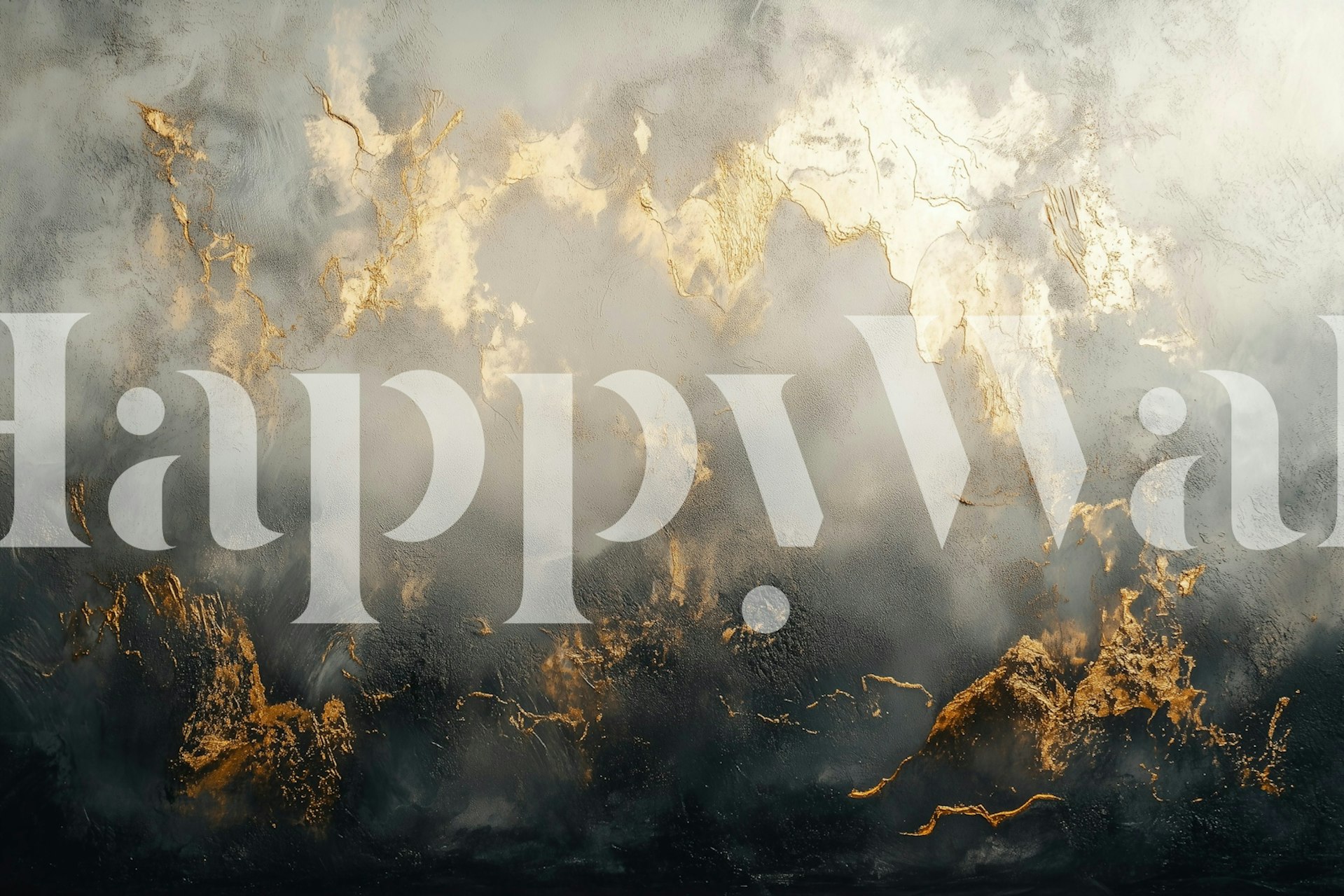 Gold and black abstract art wallpaper with textured patterns